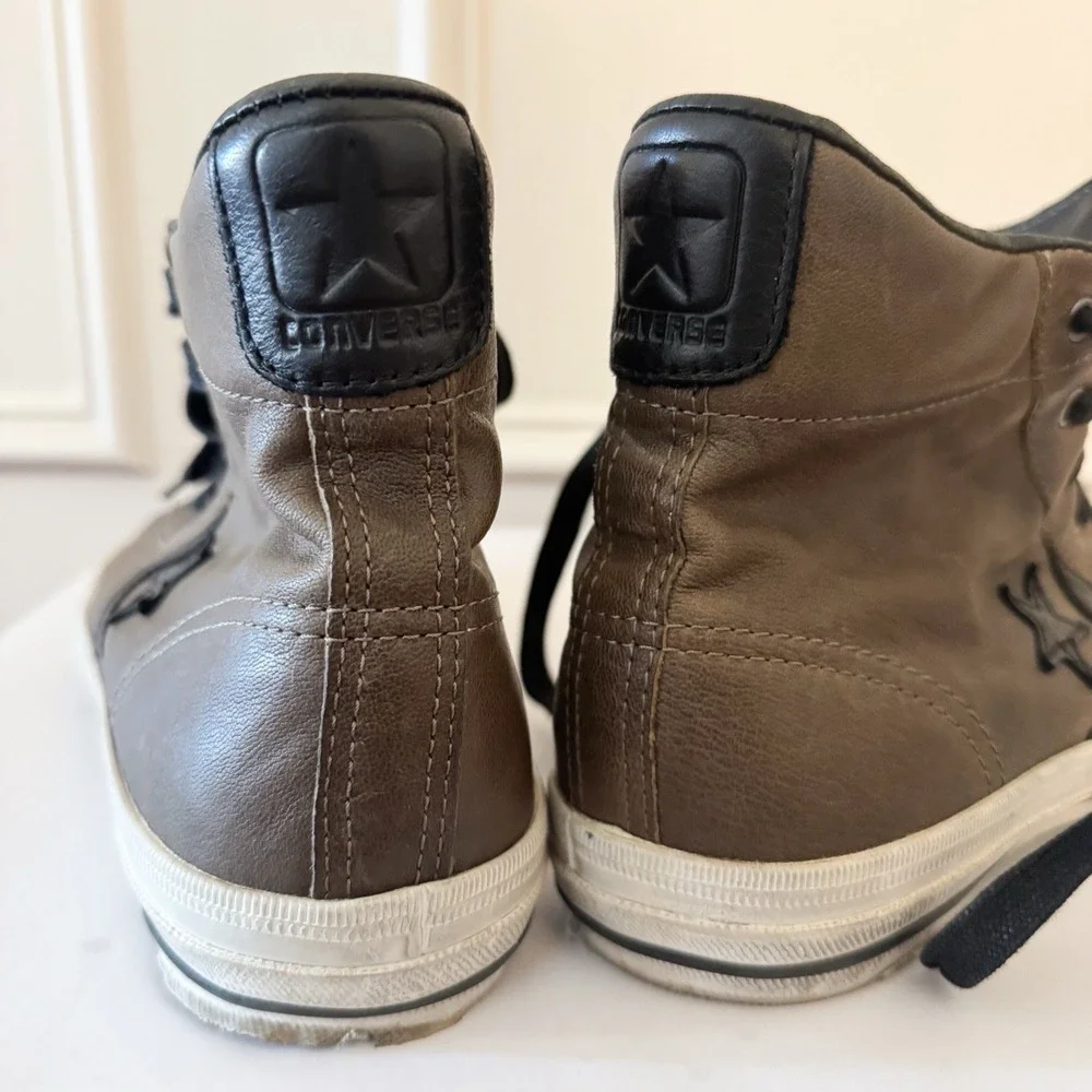 Rare Converse x‎ John Varvatos Pro Leather Hi Brown Black Chuck Taylor READ